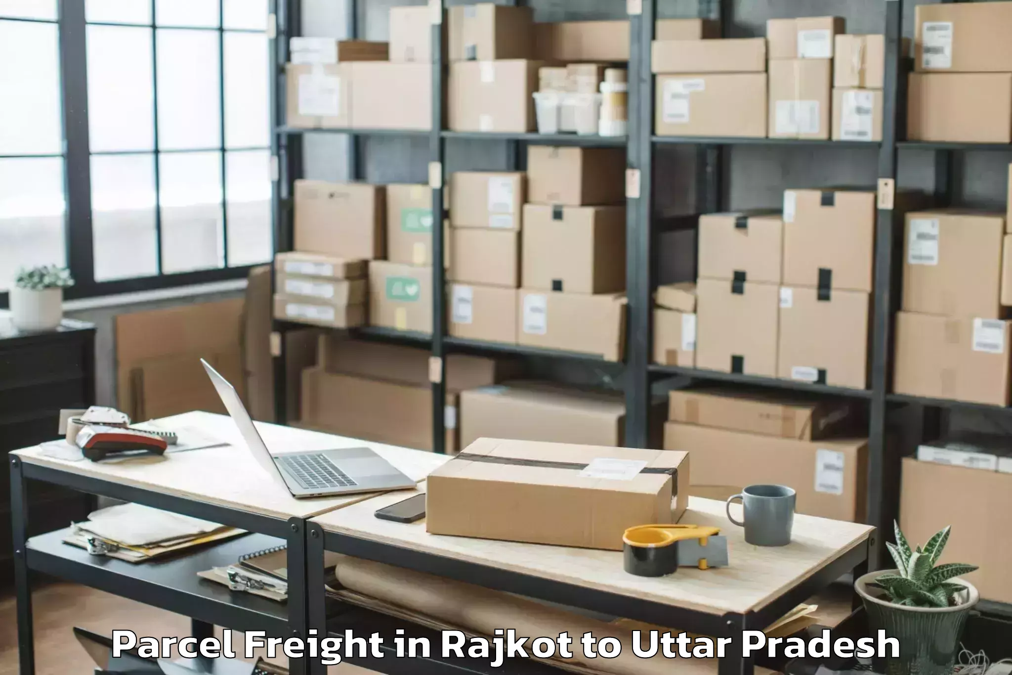 Easy Rajkot to Sahara Ganj Mall Parcel Freight Booking